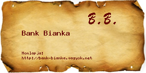 Bank Bianka névjegykártya