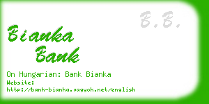 bianka bank business card